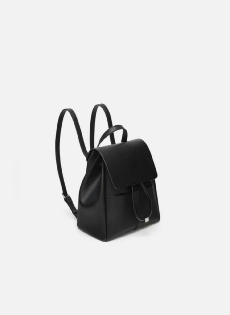 ZARA black faux leather backpack purse